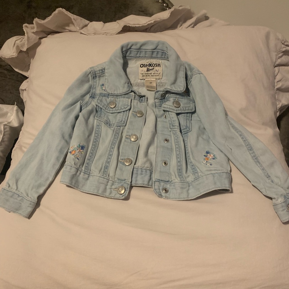 OshKosh Denim Jacket 3T w/ floral embroidery detail